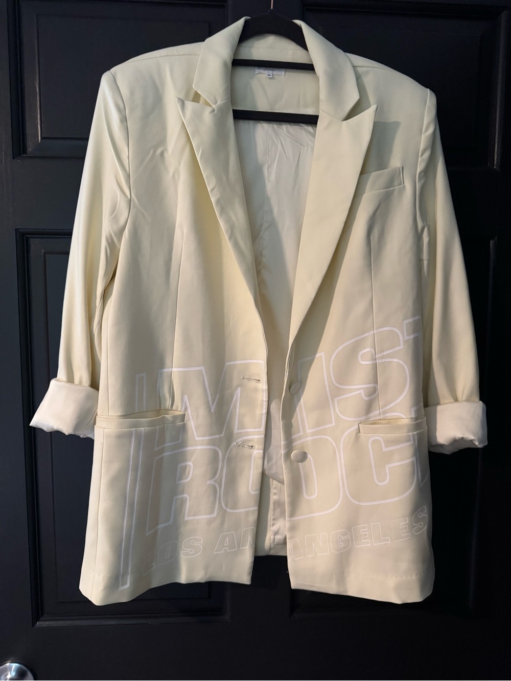 Women's light yellow Oversized Blazer Jacket mistress of London